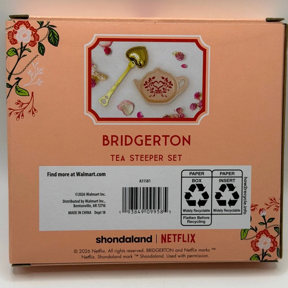 Bridgerton Tea Steeper Set Gold Heart Infuser Tray Regencycore Cottagecore Gift